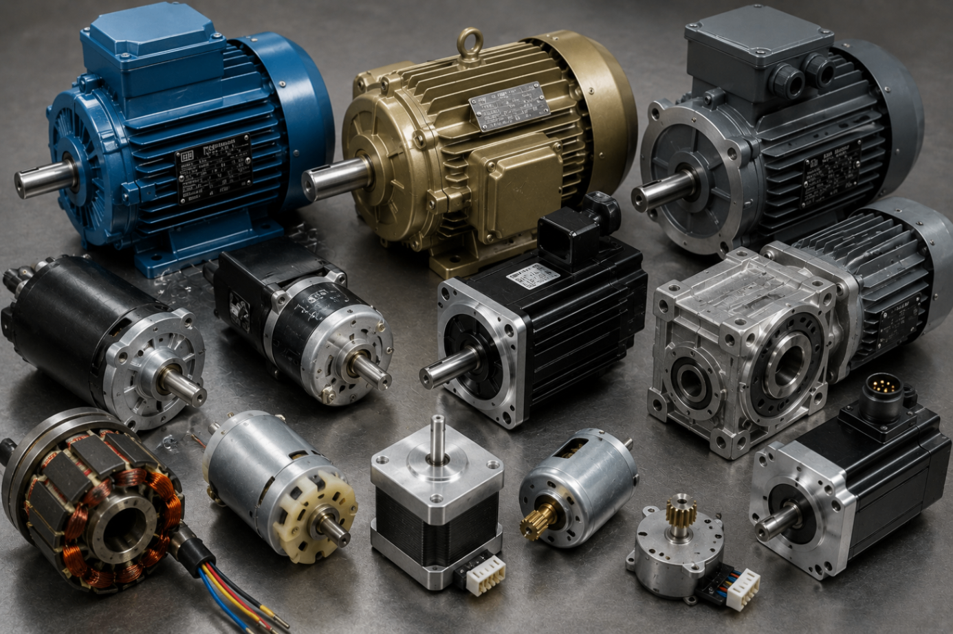 Motores elétricos variados para reciclagem